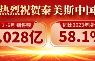 泰美斯中国2024年上半年销售额突破1亿！同比2023年增长实现惊人的58.1%！